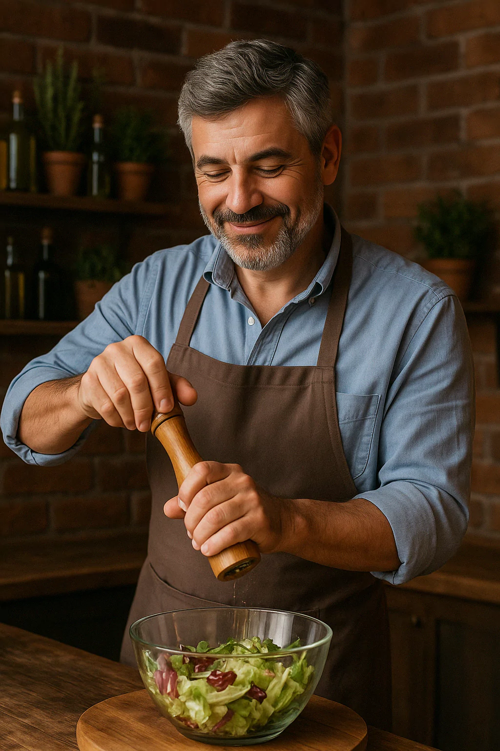 Marco Bellini working in Rome restaurant