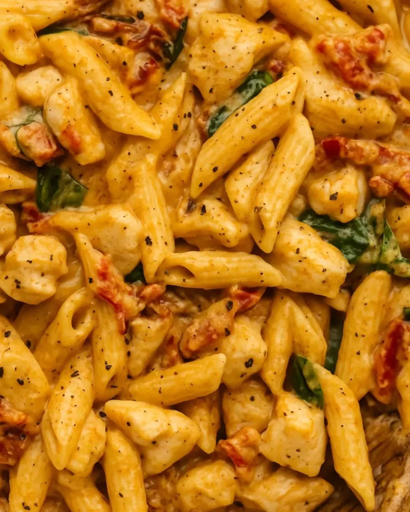 Creamy penne pasta with chicken